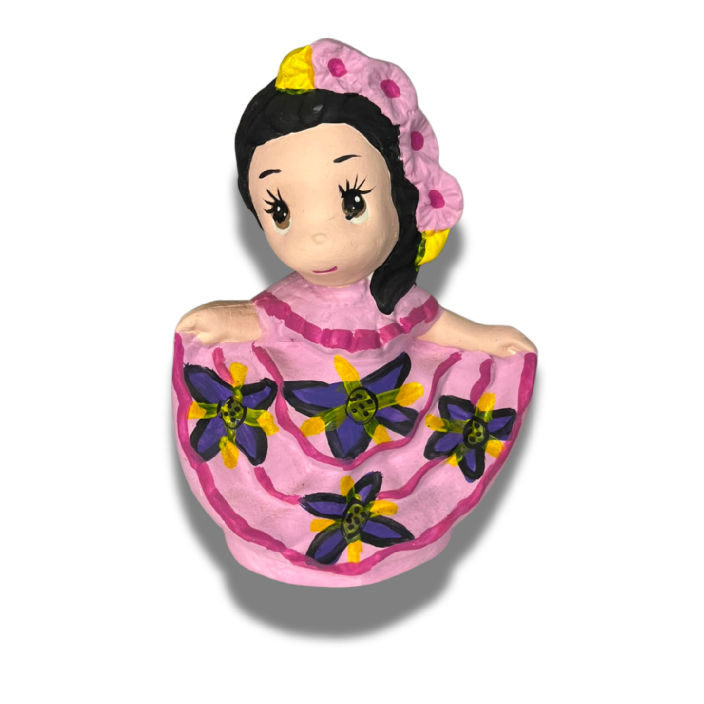 Bailadora Folkorico Alcancia - Folklore Dancer Piggybank Gesso Decorative Fiesta Recuerdos Party Keepsakes Mexican Artesanias Made in Mexico