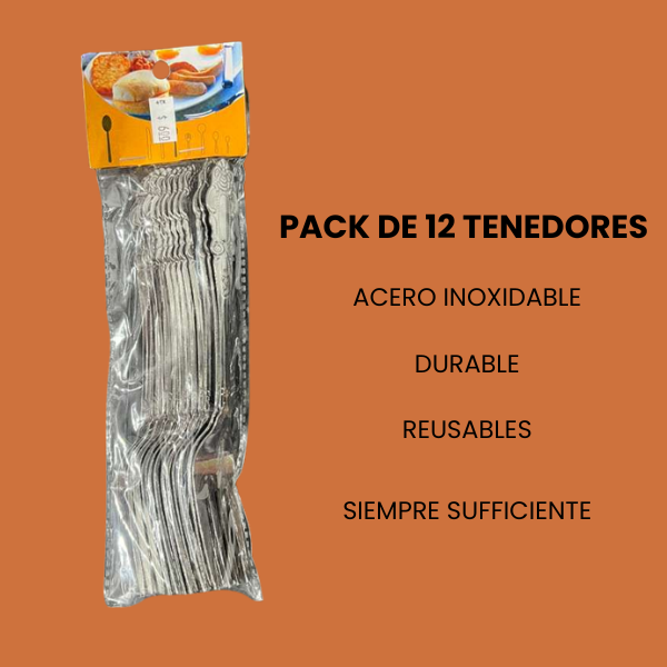 Pack of 12 Stainless Steel Forks- Durable Kitchen Utensils