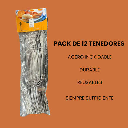 Pack of 12 Stainless Steel Forks- Durable Kitchen Utensils