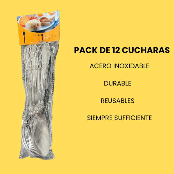 Pack of 12 Stainless Steel Spoons – Durable Kitchen Utensils