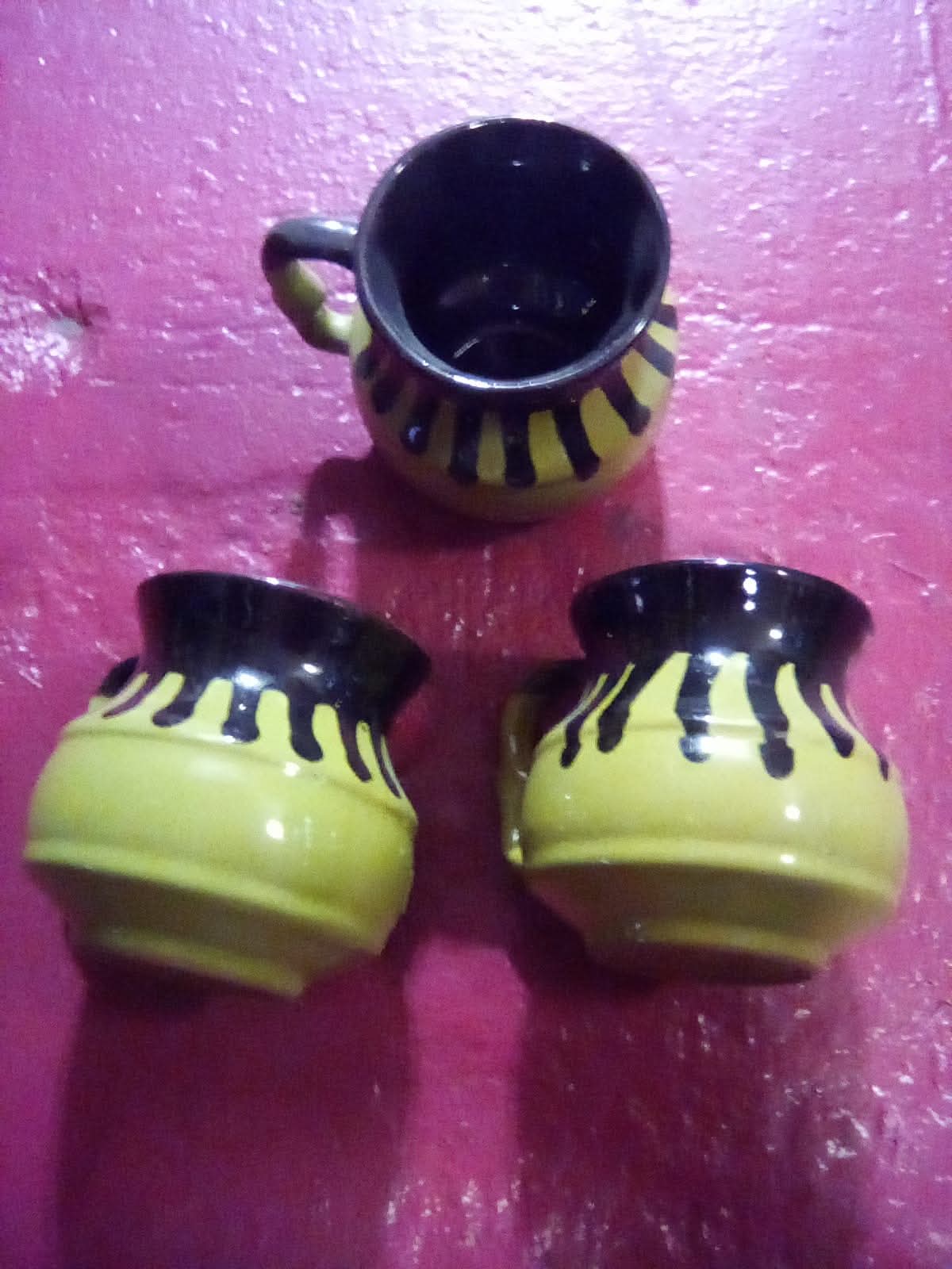 6 Tazas de barro decoracion artesanias mexicanas