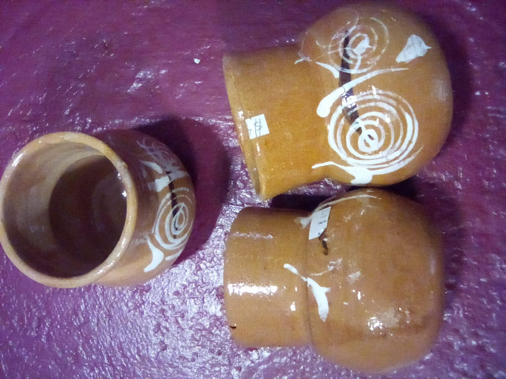 6 Jarros de barro pajaretes artesanias mexicanas