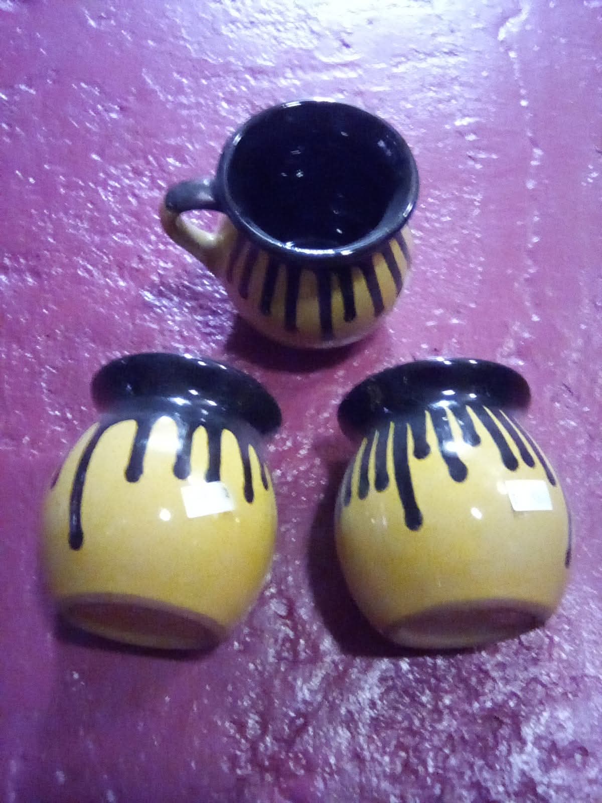 6 Tazas de barro decoracion artesanias mexicanas