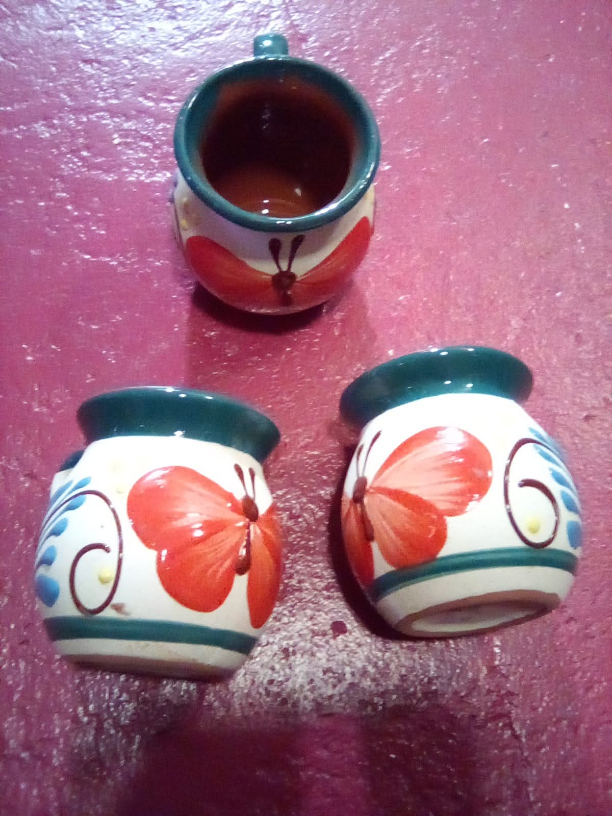 6 Jarros de ceramica artesanias mexicanas