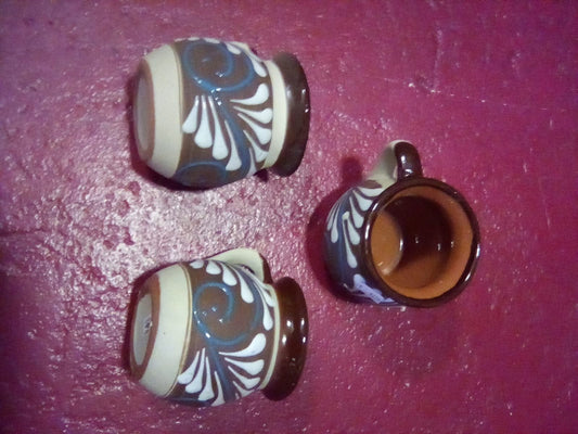 6 Jarros de ceramica artesanias mexicanas color cafe