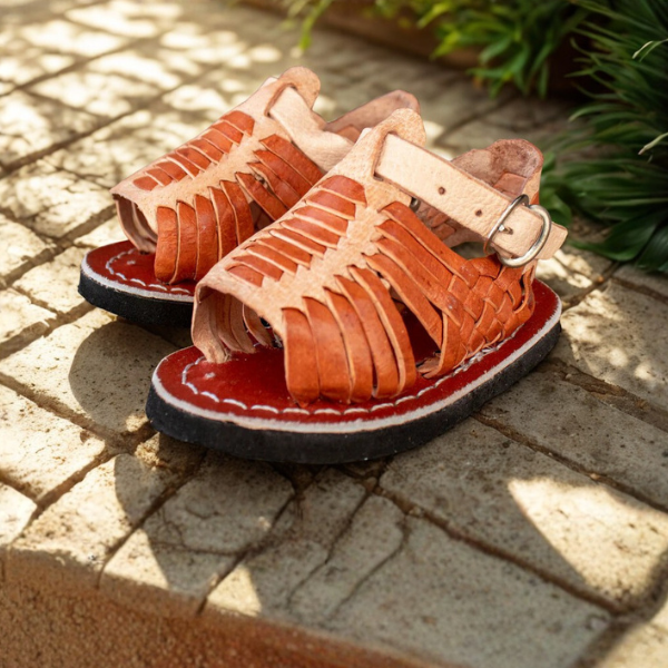 Traditional Mexican Huarache De Piel Leather - Baby, Toddlers, Youth