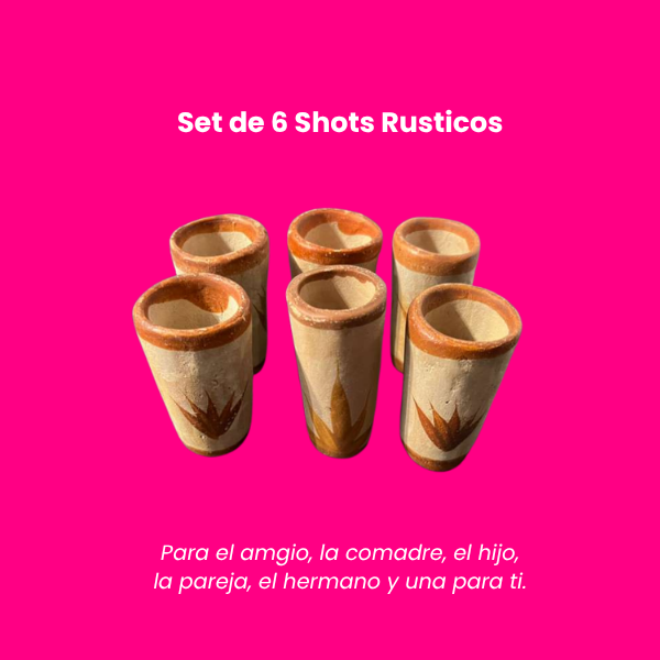 Set of 6 Rustic Clay Shot Glasses (Barro) – Handmade in Mexico