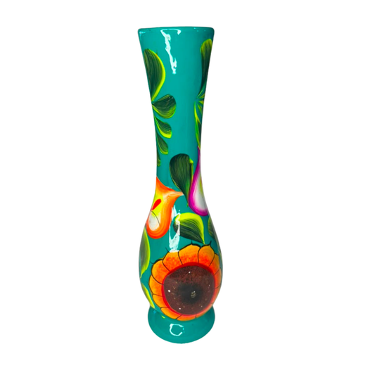 Mexican Clay Floral Vase - Florero de Barro Mexicano - Multi-Color Decoration for home and party