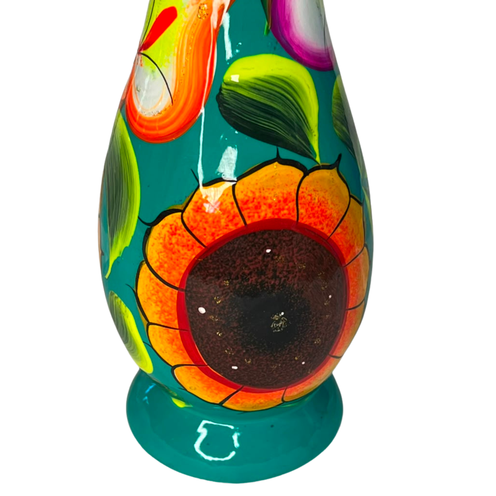 Mexican Clay Floral Vase - Florero de Barro Mexicano - Multi-Color Decoration for home and party