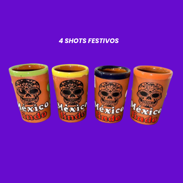 4 BIG Festive Shot Glass Set – “México Lindo” Edition