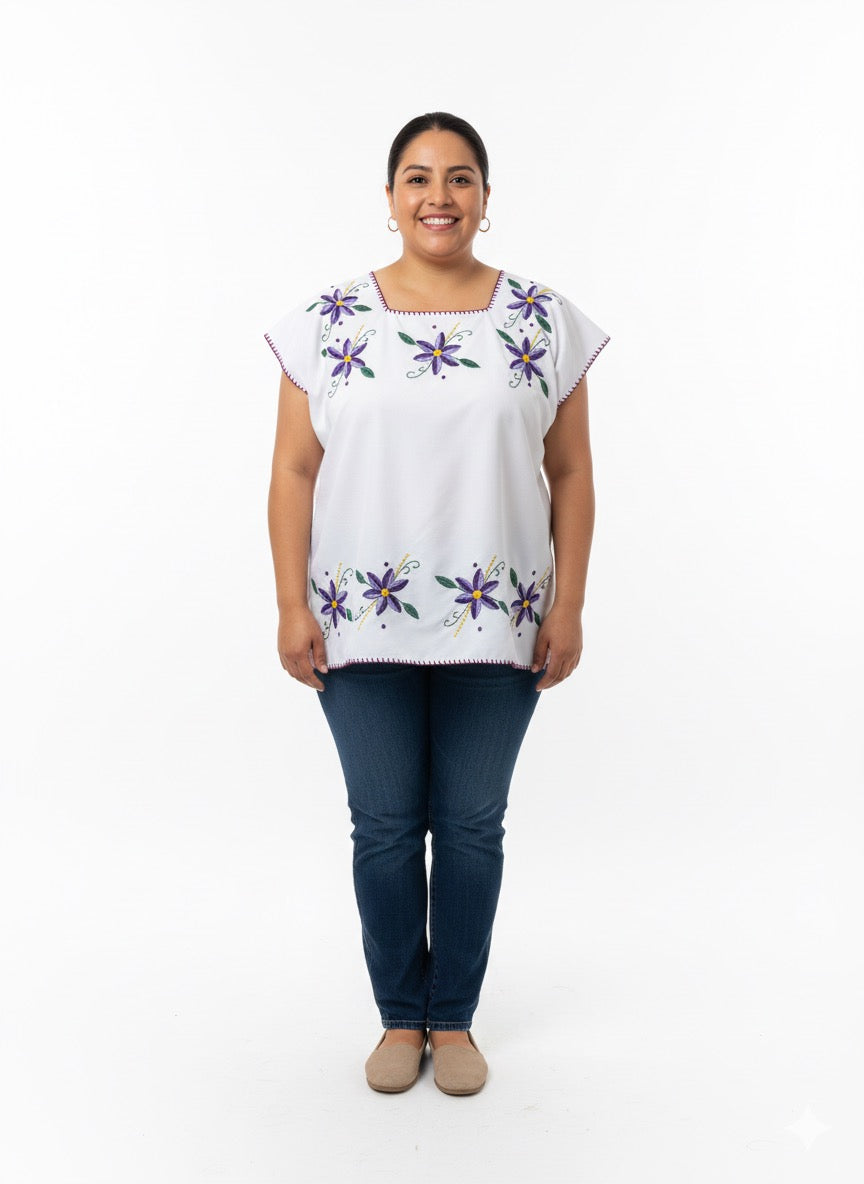 White Mexican blouse (xl) (Mexican size: xxl)