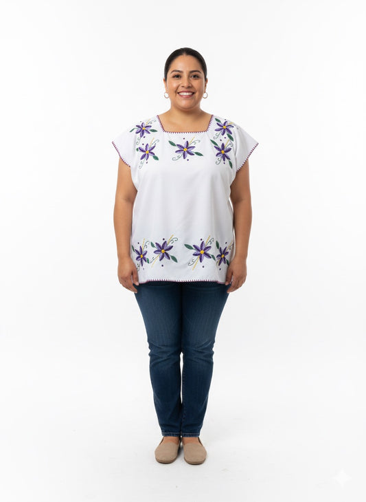 White Mexican blouse (xl) (Mexican size: xxl)