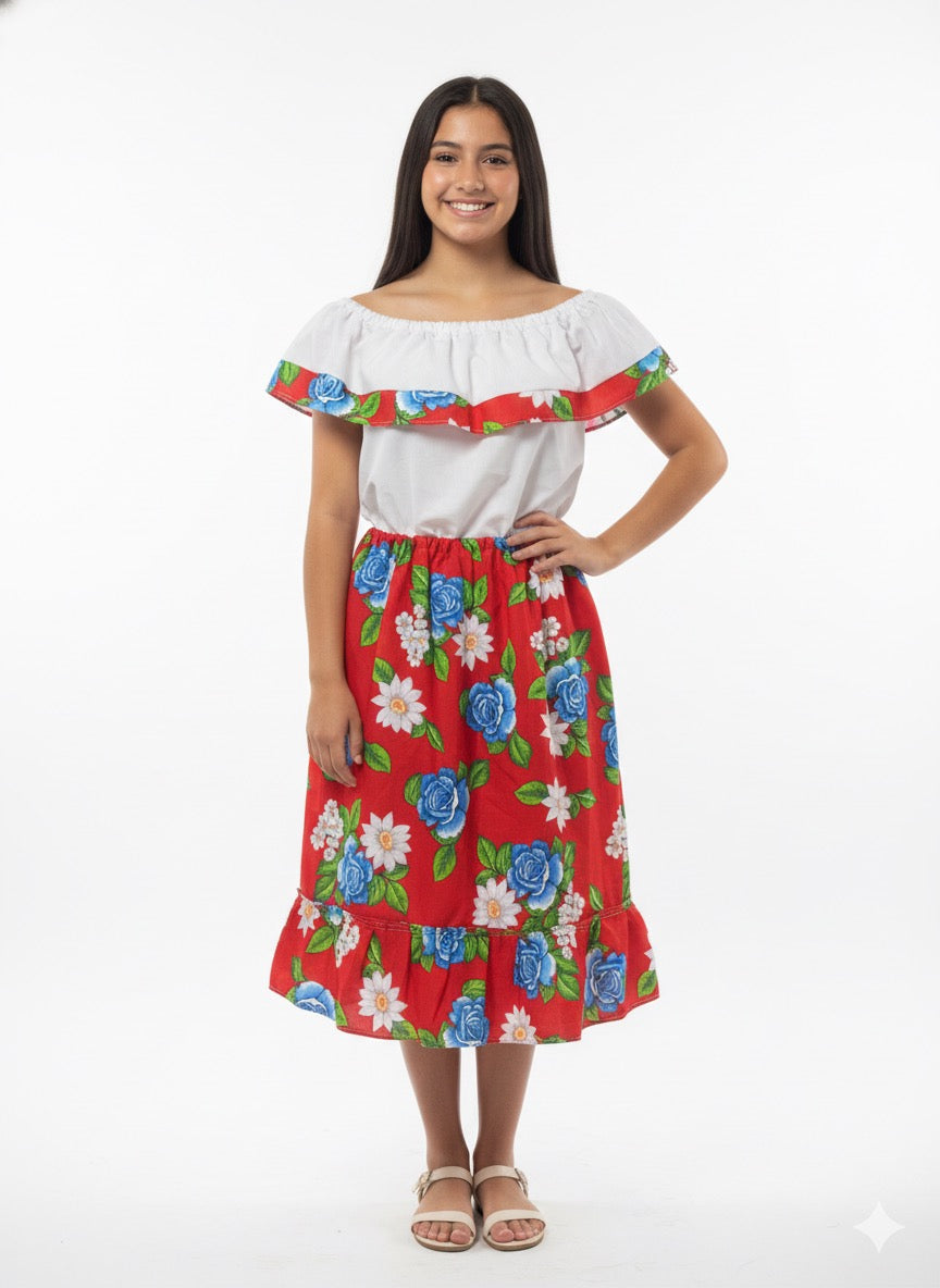 Mexican red/white dress (small/medium)