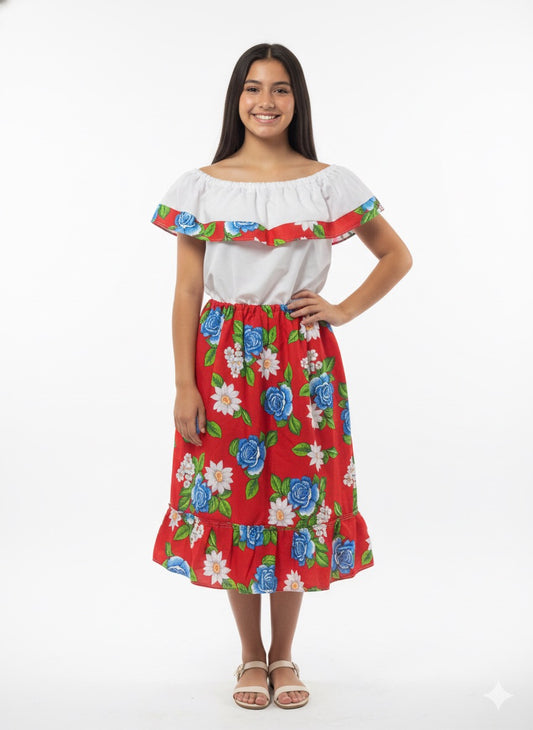 Mexican red/white dress (small/medium)