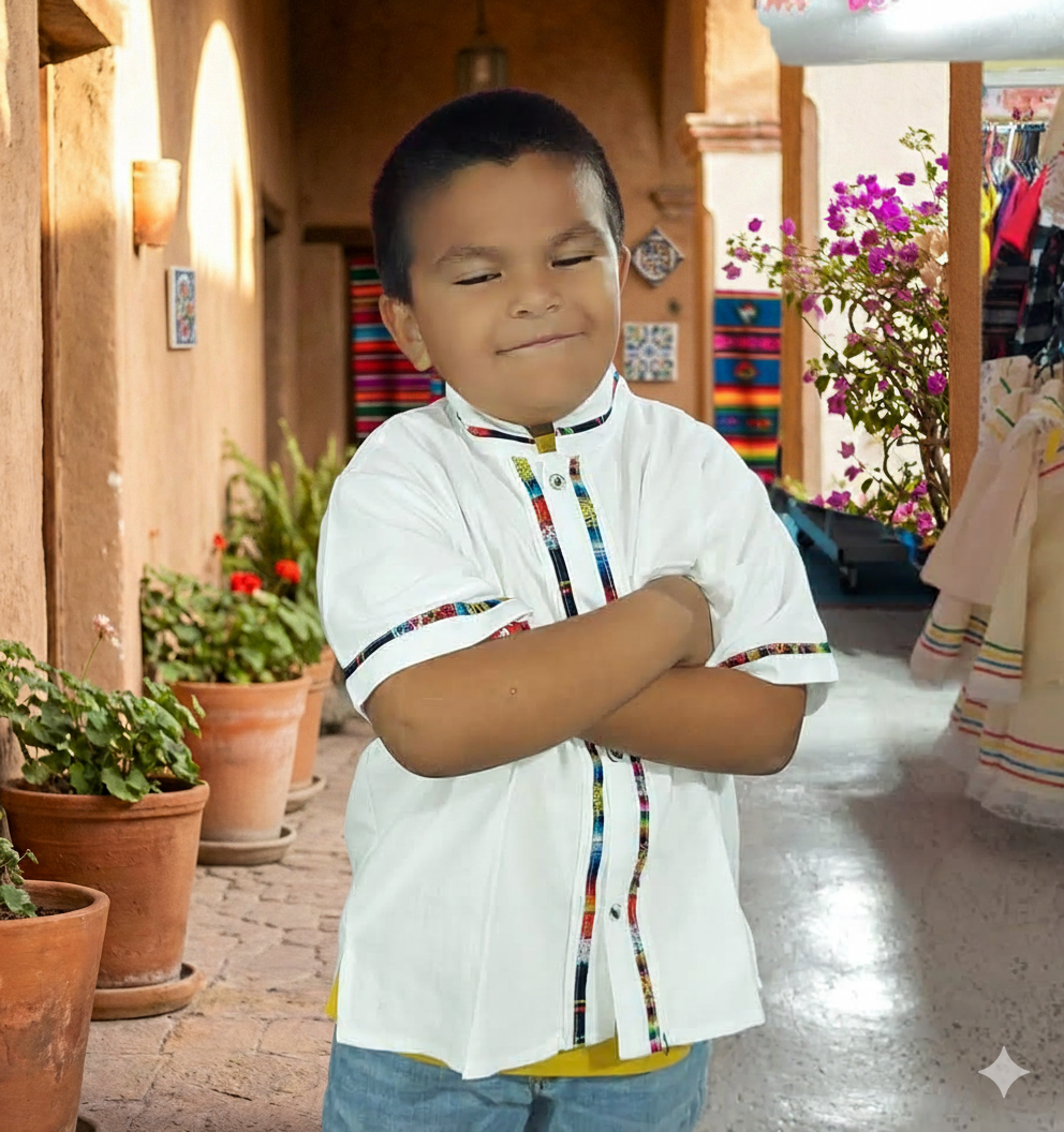 Camisa de manta para nino Artesanias Mexicanas